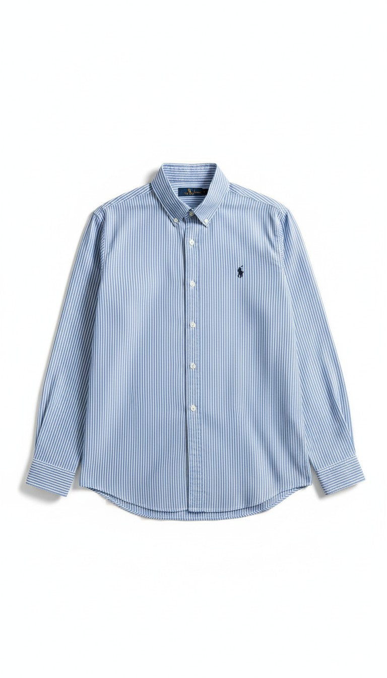 P*lo Çizgili Gömlek-Bebe Mavisi