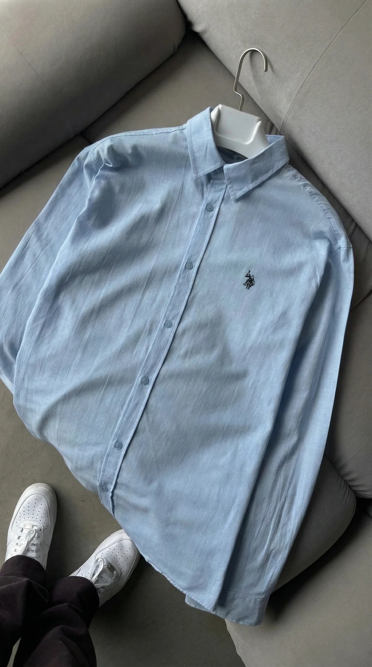 P*lo Bebe Mavisi Keten Gömlek