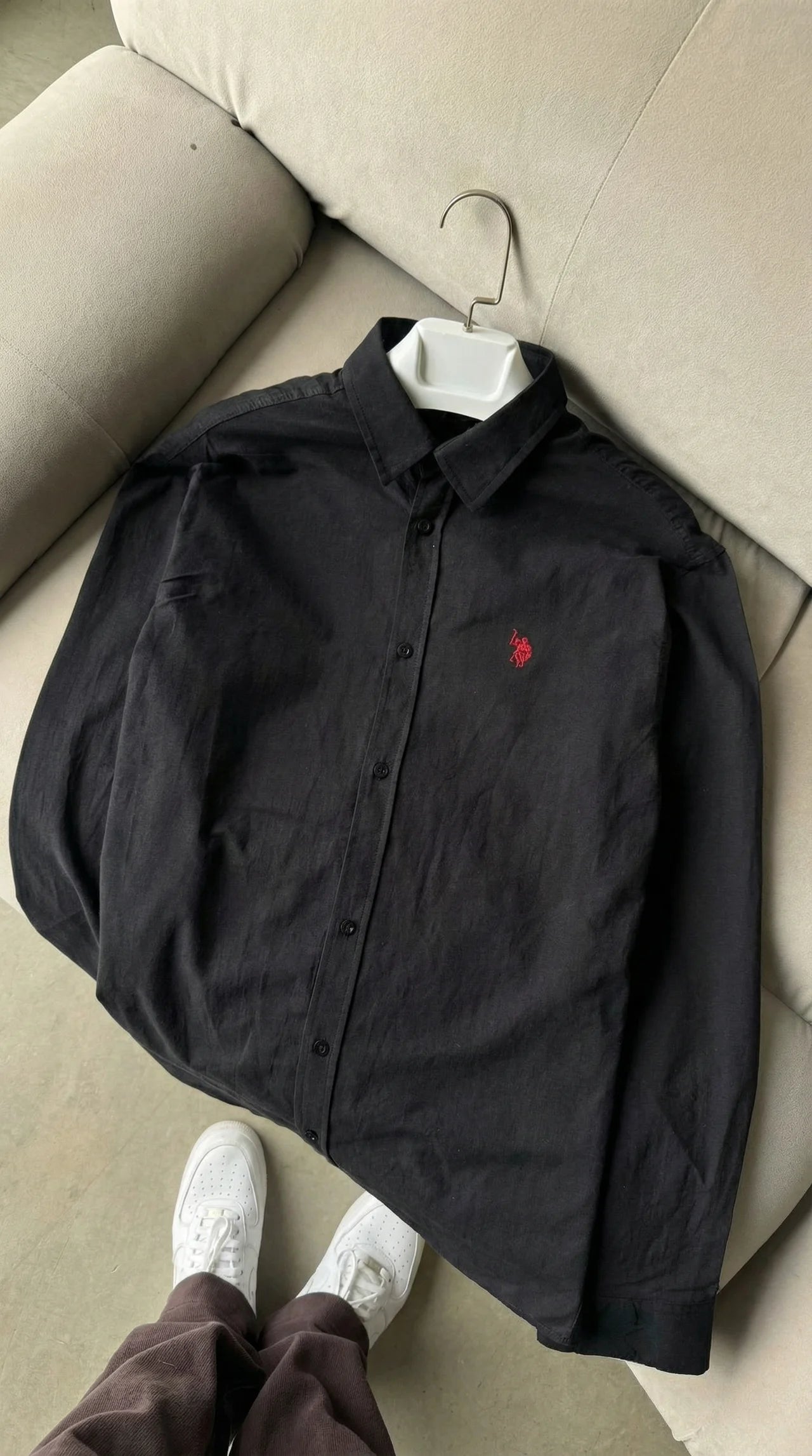 P*lo Siyah Keten Gömlek