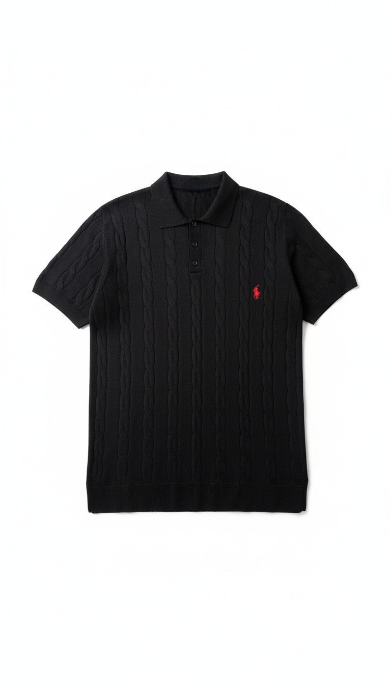 P*lo Siyah Örme Triko Polo Yaka