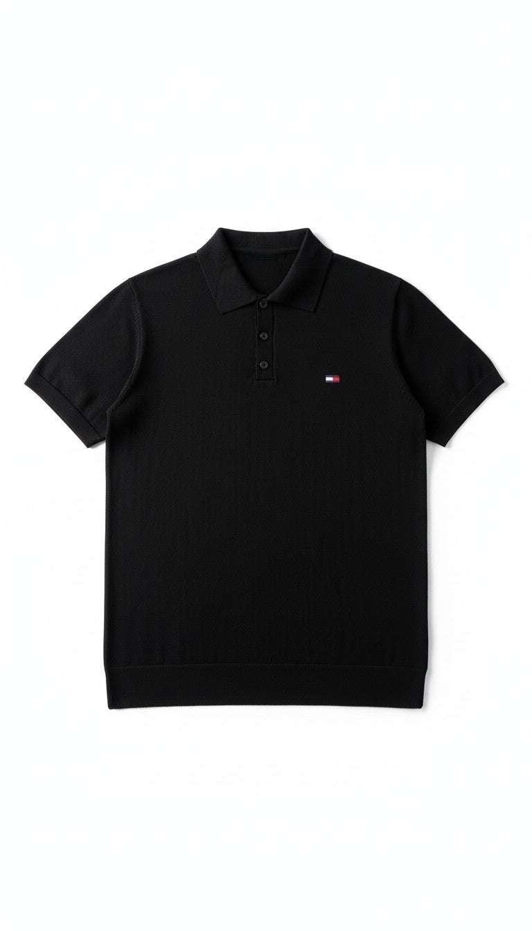 T*mmy Siyah Triko Polo Yaka